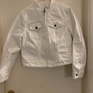 White Denim Zip Front Jacket. XL